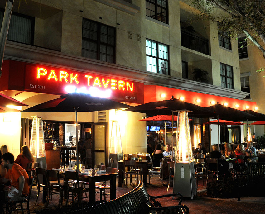 Park Tavern Delray front View at night