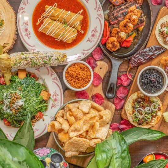 Table setup with variety of dishes